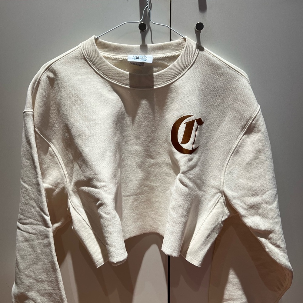 Champion Cream Boxy Crop Sweatshirt